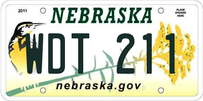 NE license plate WDT211