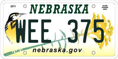 NE license plate WEE375