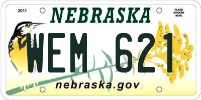 NE license plate WEM621