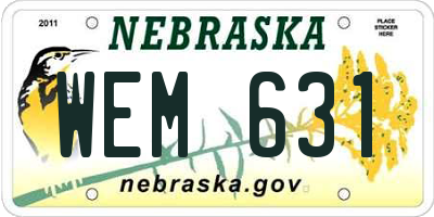 NE license plate WEM631