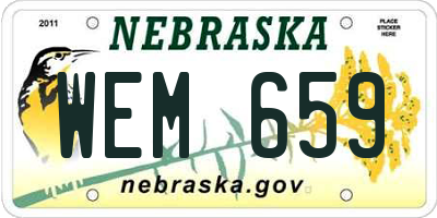 NE license plate WEM659