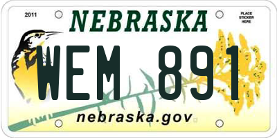 NE license plate WEM891