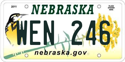 NE license plate WEN246