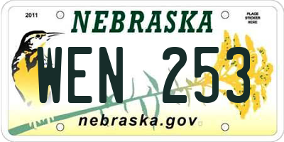 NE license plate WEN253