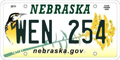 NE license plate WEN254