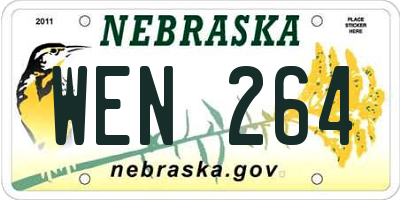 NE license plate WEN264