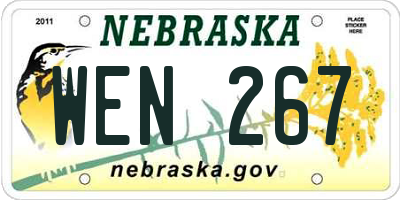 NE license plate WEN267