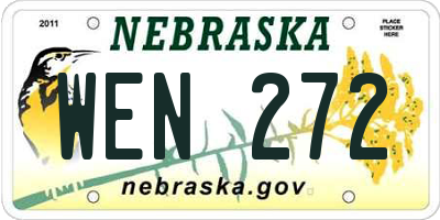 NE license plate WEN272