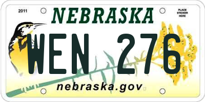 NE license plate WEN276