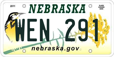 NE license plate WEN291