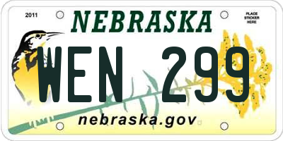 NE license plate WEN299