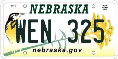 NE license plate WEN325