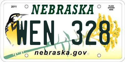 NE license plate WEN328