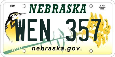 NE license plate WEN357