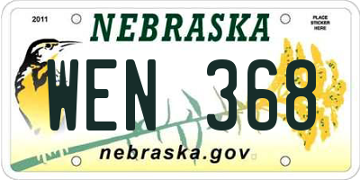 NE license plate WEN368