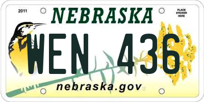 NE license plate WEN436