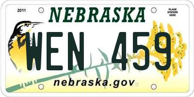 NE license plate WEN459