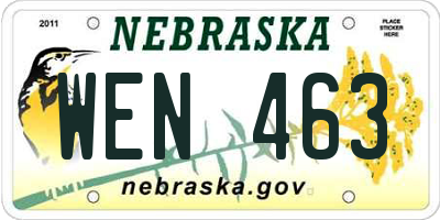 NE license plate WEN463