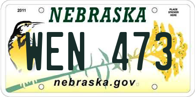 NE license plate WEN473