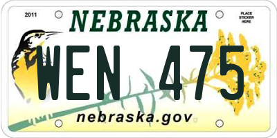 NE license plate WEN475
