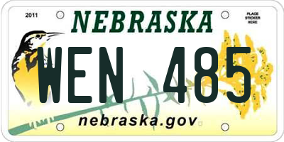 NE license plate WEN485