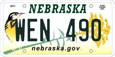 NE license plate WEN490