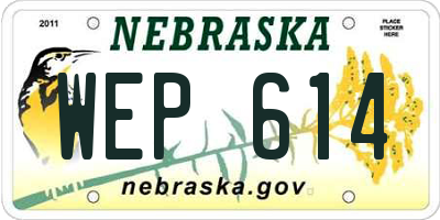 NE license plate WEP614