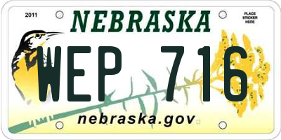 NE license plate WEP716