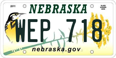 NE license plate WEP718