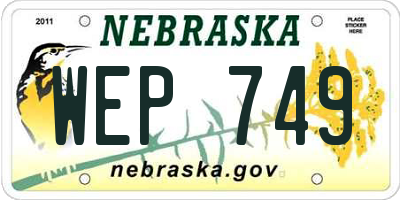 NE license plate WEP749