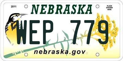 NE license plate WEP779
