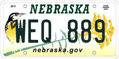 NE license plate WEQ889