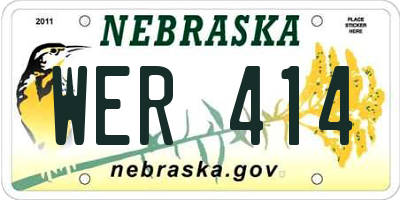 NE license plate WER414