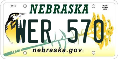 NE license plate WER570