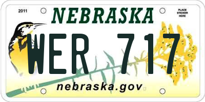 NE license plate WER717