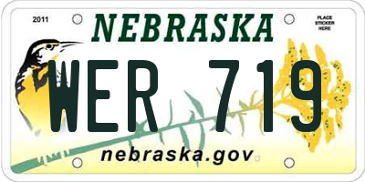 NE license plate WER719