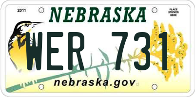 NE license plate WER731