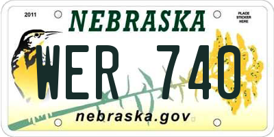 NE license plate WER740