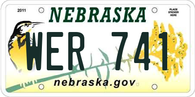 NE license plate WER741