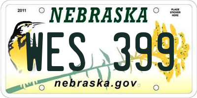 NE license plate WES399