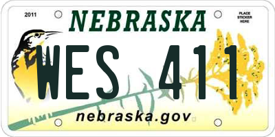 NE license plate WES411