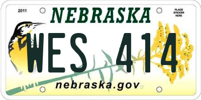 NE license plate WES414