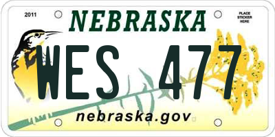 NE license plate WES477