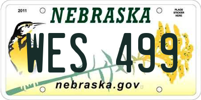 NE license plate WES499