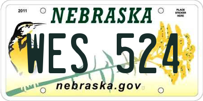 NE license plate WES524