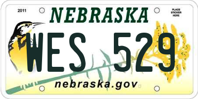 NE license plate WES529