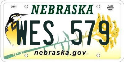NE license plate WES579