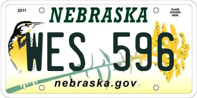 NE license plate WES596