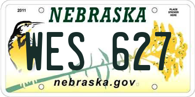 NE license plate WES627