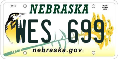 NE license plate WES699